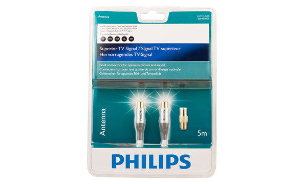 cable antenne coaxial 5m dorés philips SWV3134S