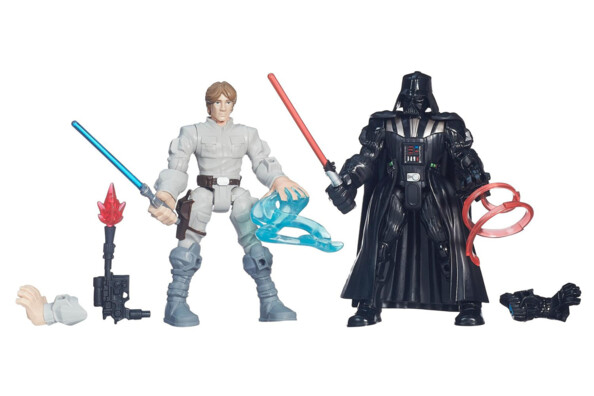 figurines luke et dark vador star wars hasbro hero mashers avec accessoires