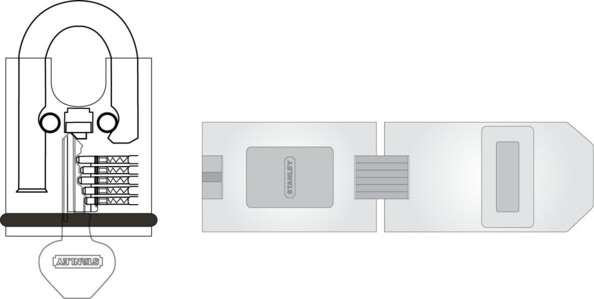 Charnière de sécurité avec cadenas en laiton Stanley Kwikse