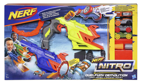 coffret de jeu nerf duelfury demolition lanceur voiturettes cascades