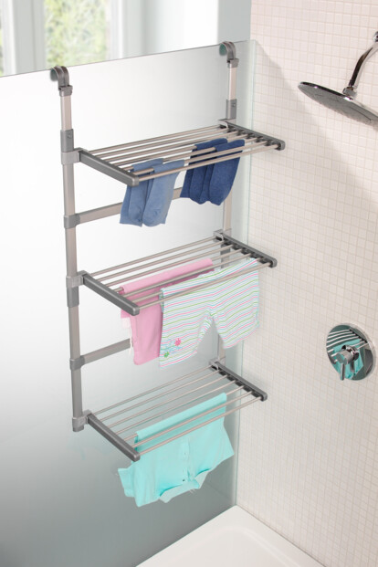 etendoir sechoir pour douche et salle de bains a suspendre avec crochets