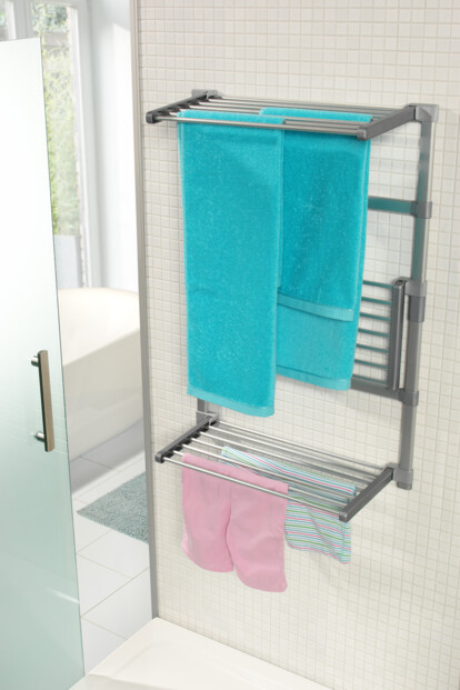 Étendoir à linge pour douche - 3 étages Ruco. 3 étages de 6 barres