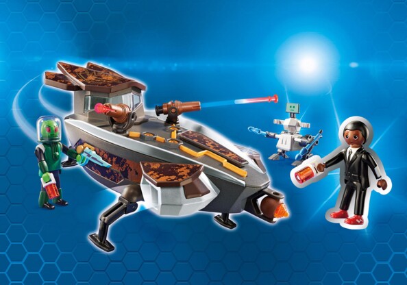 set de jeu playmobil super 4 la navette sykronienne et gene pack 9408