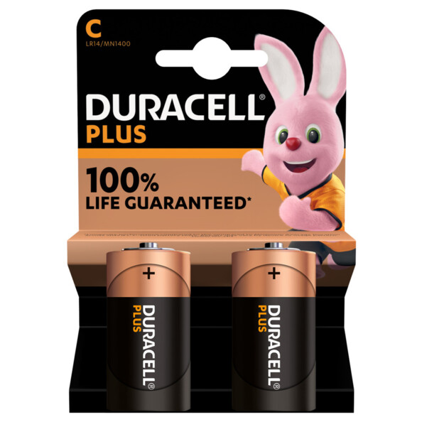 2 piles alcaline LR14 type C 1,5 V Duracell