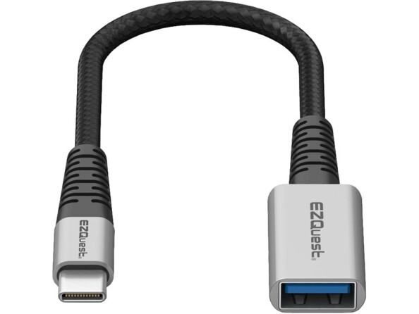 Câble adaptateur USB-A femelle vers USB-C mâle DuraGuard de la marque EZQuest