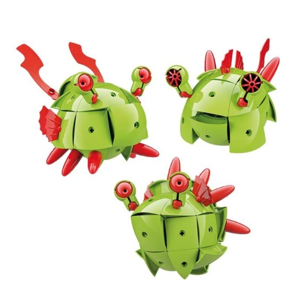 Trois exemples de formes différentes à donner au monstre vert Paco de la collection Kor Tazoo.