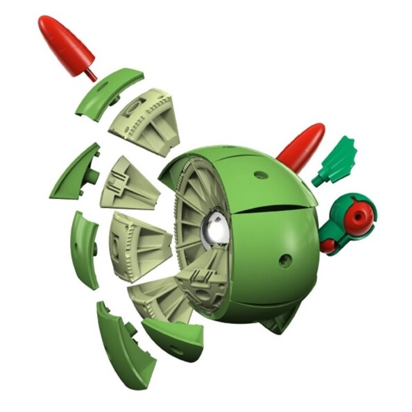 Assemblez le petit monstre vert Paco avec les pièces magnétisées Geomag.