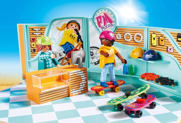 La boutique de skate Playmobil avec tous ses accessoires.