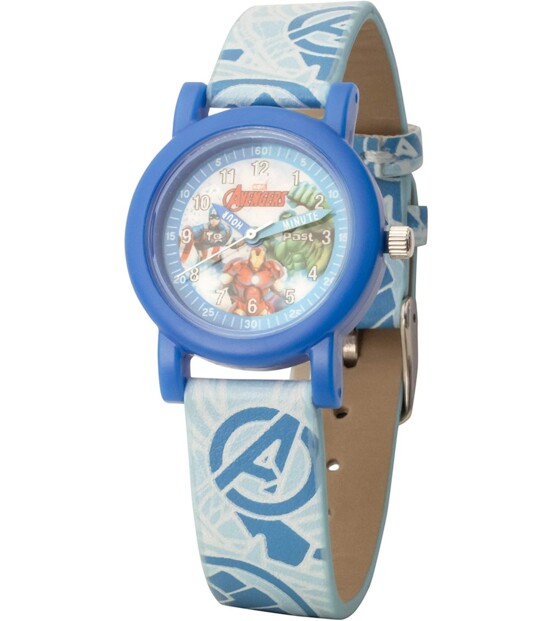 Montre bracelet Marvel Avengers pour apprendre à lire l'heure.