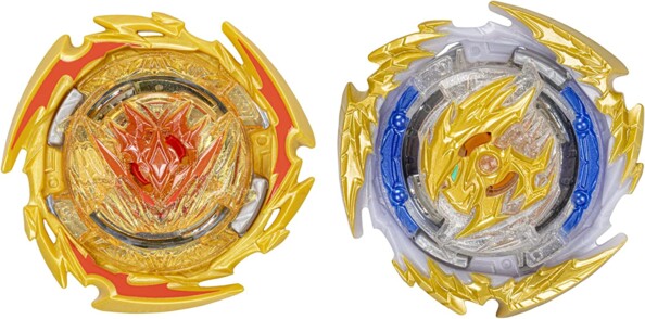 toupies Beyblade Quaddrive par Hasbro : Decay Perseus P7 et Destruction Belfyre B7