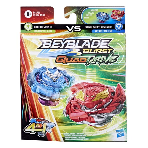 Pack Beyblade Gilded Nemesis contre Salvage Vatryek Rashad