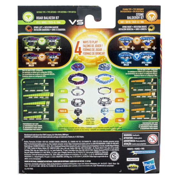 Détails et descriptif du pack de toupies Stone Baldero B7 et Roar Balkesh B7