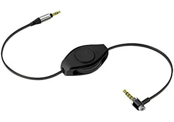 Câble jack rétractable avec microphone intégré