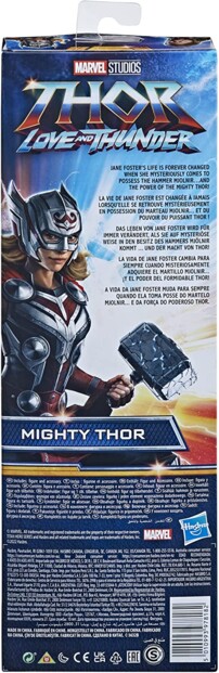 Dos du packaging du personnage Mighty Thor