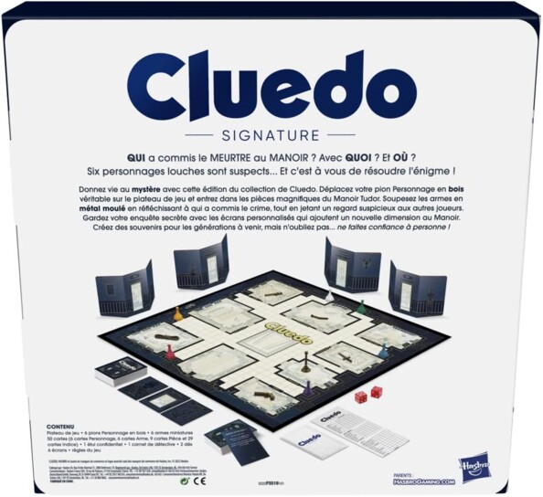 Dos de la boîte de luxe Cluedo signature