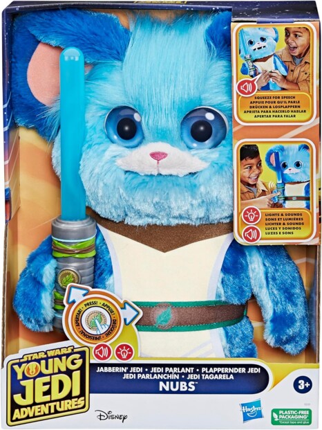 Peluche Nubs Star Wars les aventures du petit Jedi parlant