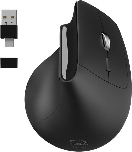 Souris optique sans fil verticale avec dongle USB-A/USB-C de la marque Mobility Lab
