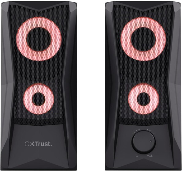 Deux haut-parlers stéréo 2.0 coloris noir (unité principale sans bouton + unité de commande) avec 2 driver par caisson