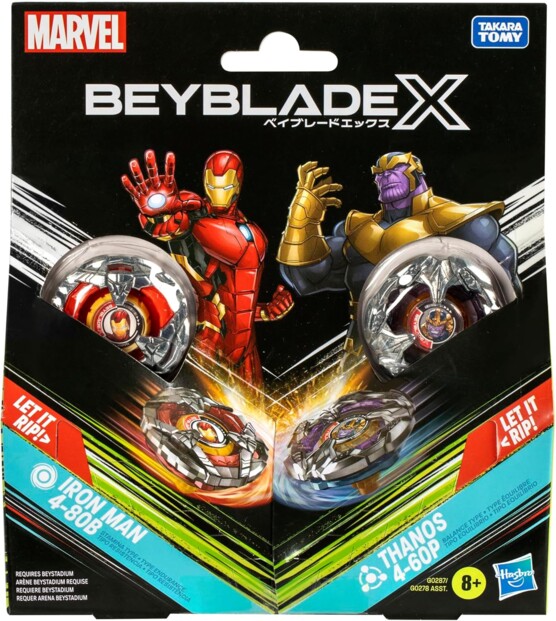 Coffret Beyblade X Marvel : Iron Man 4-80B & Thanos 4-60B