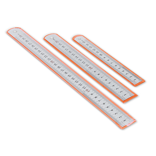Pack de 3 règles en métal en 3 tailles avec étui de rangement