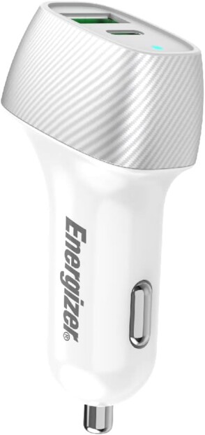 Chargeur allume-cigare USB-A/USB-C 38 W coloris argent de la marque Energizer