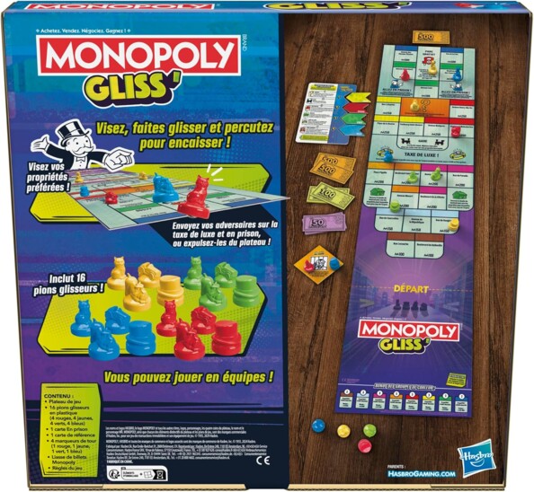 Dos de l'emballage de Monopoly Gliss'
