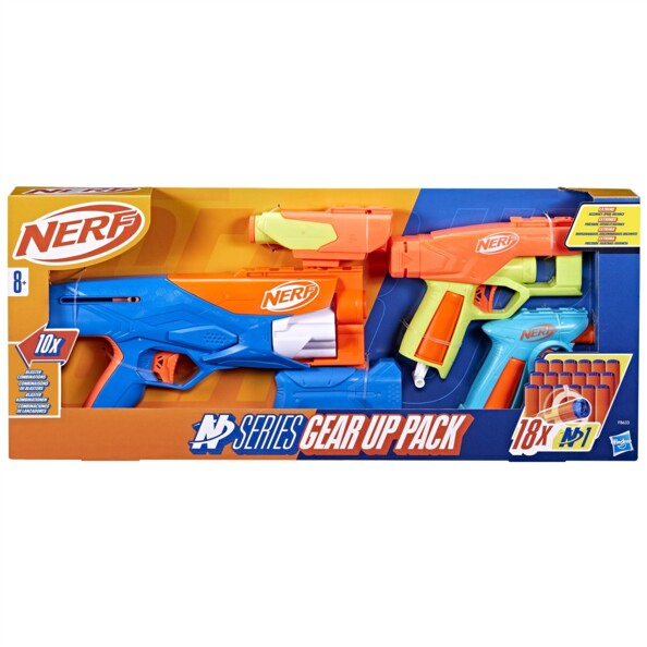Pack 3 blasters Nerf N Series Gear Up avec 18 fléchettes N1