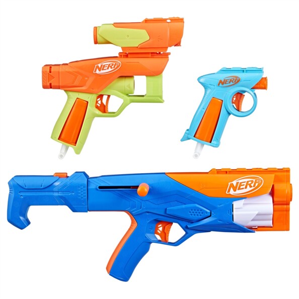 Pack 3 blasters Nerf N Series Gear Up avec 18 fléchettes N1