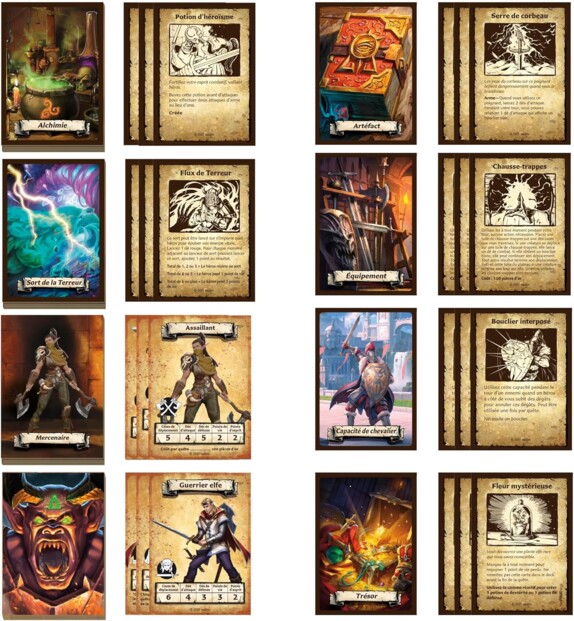 58 cartes supplémentaires du jeu HeroQuest