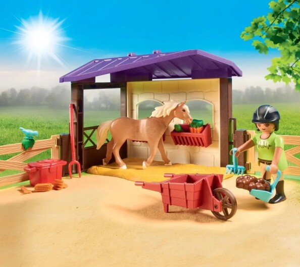Box de repos et de ravitaillement pour cheveaux Playmobil