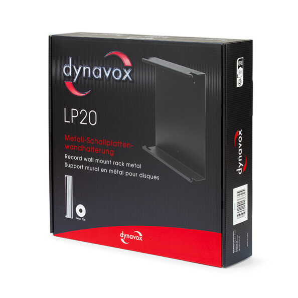 Support mural pour disque vinyle Dynavox LP20 avec vis de fixation dans son emballage cartonné