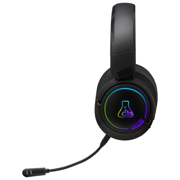 Profil de l’écouteur du casque The G-Lab Korp Iridium sur fond blanc