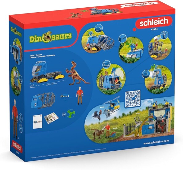 Emballage Schleich Dinosaurs montrant le véhicule et ses figurines