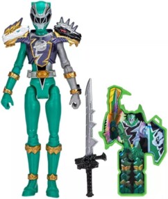 Power Rangers Dino Fury Cosmic Armor Green Ranger avec clé et épée
