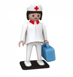 Grand playmobil articulé vintage de collection : l'infirmière