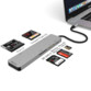 Mise en situation de la lecture simultanée sur PC portable branché au lecteur EZquest de 5 cartes mémoires dont 1 x Compact Flash 6.0, 1 x CFast 2.0, 1 x SD, 1 x MicroSD et 1 x Memory Stick