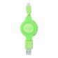 Câble USB vers Micro-USB rétractable vert Retrak.