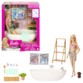 Coffret Barbie Bain Relaxant avec poupée, baignoire, chiot et savon coloré