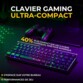 Affiche illustrant le compacité du clavier gaming de plus de 40% par rapport aux claviers gamer classiques