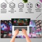Tapis de souris XXL 900x400 mm avec décor cyberpunk et ordinateur portable en situation de jeu