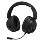 Casque gaming The G-Lab Korp Iridium noir de trois-quarts sur fond blanc