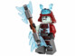 Figurine LEGO Ninjago Blizzard Samurai blanche givrée avec casque bordeaux et torse rouge