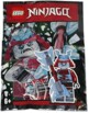 Sachet noir de la figurine Ninjago avec bandeau bordeaux et éclats de glace imprimés